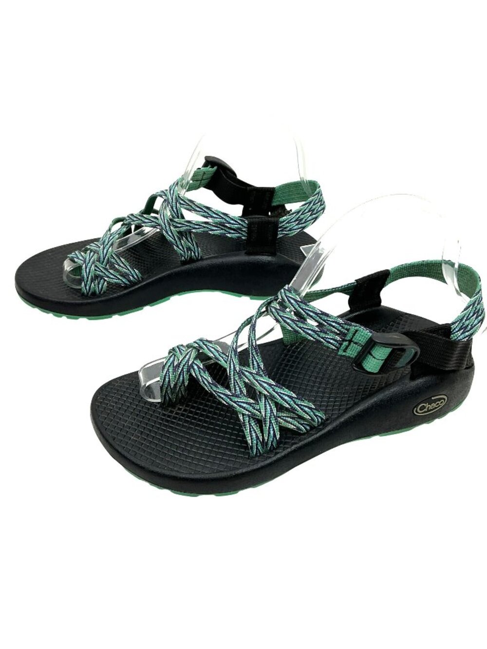 Chaco Z/Cloud X2 Strappy Toe Loop Waterproof Sandals Womens 8 Purple Teal Gray B